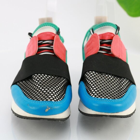 Steve Madden Womens Arctic Sneaker Size 7.5 Blue Red Green Casual Shoe Cutouts - Picture 4 of 11